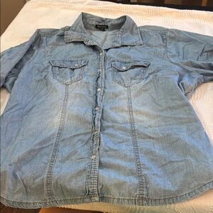New Look PLUS SIZE Light Blue Denim Shirt